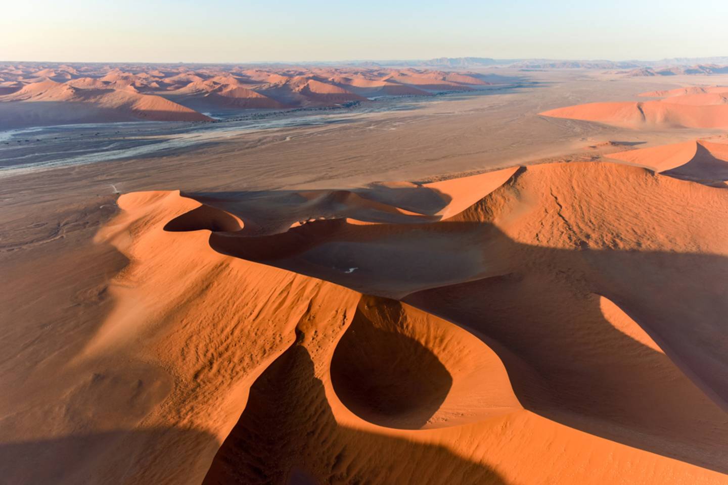 aerial view of sand dunes